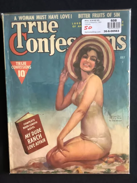 True Confessions Romance Comic Vol 32 #192 Golden Age Fawcett Comic 1922  Vg