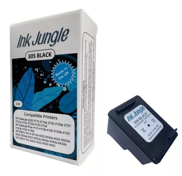 Ink Jungle Cartouche d'encre rechargeable 305 pour HP DeskJet 2710