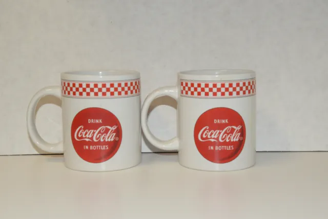 Vintage Drink Coca-Cola in Bottles Coffee Coke Mug Cup by Gibson Set of 2