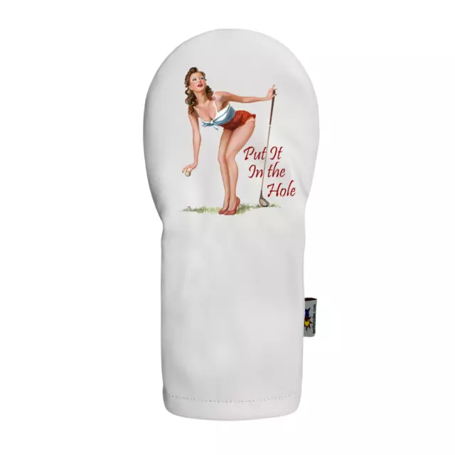 Put It In The Hole Pinup Girl Sunfish Leather golf driver headcover