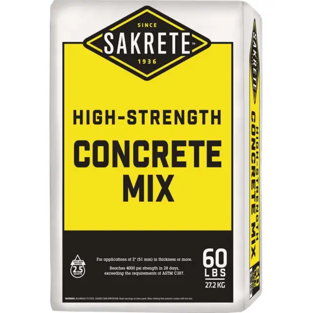 Sakrete 60 Lb. High-Strength Concrete Mix 65200940 SAKRETE 65200940 764661103608