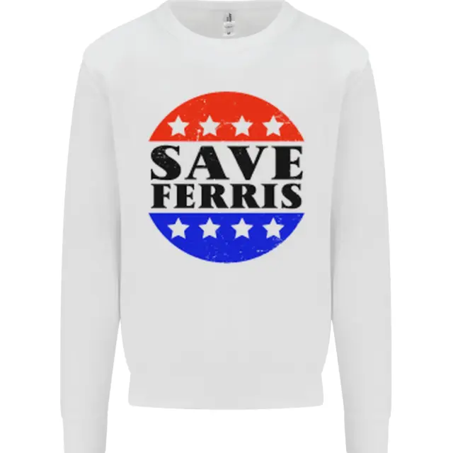 Save Ferris Distressed Funny 80s Movie Kids Sweatshirt Jumper