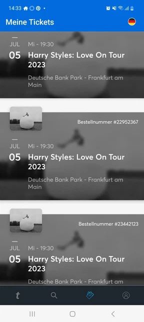 3 Tickets für Harry Styles Frankfurt 05.07.2023