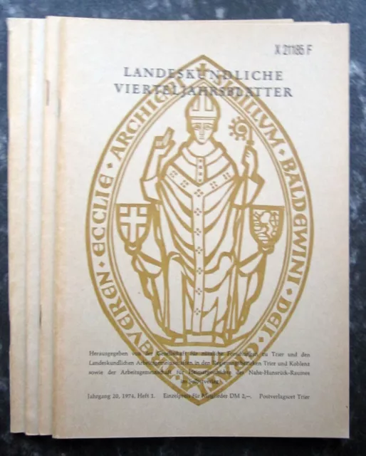 Landeskundliche Vierteljahresblätter . Jahrgang 20, 1974 . Heft 1-4