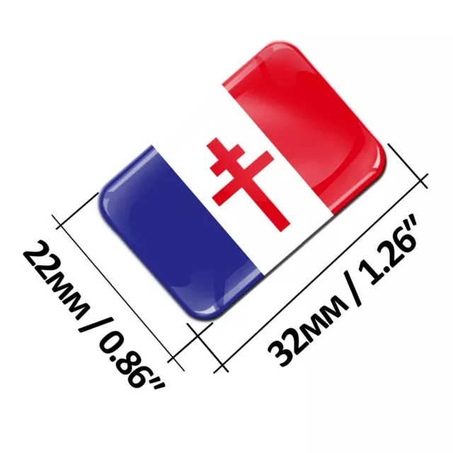 3D Autocollant France Libre Résistance Flag Sticker Drapeau de Gaulle Français 3
