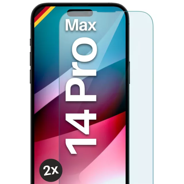 2x Verre Véritable pour Apple IPHONE 14 Pro Max Film Blindé Mobile Premium Écran