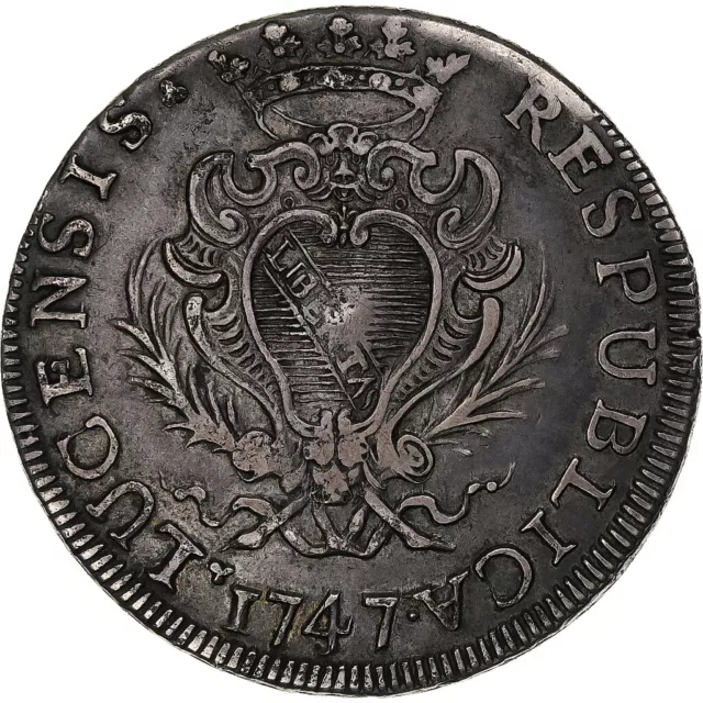 [#1281216] Republic of Lucca, Scudo, 1747, Lucca, Silver, VF(30-35)