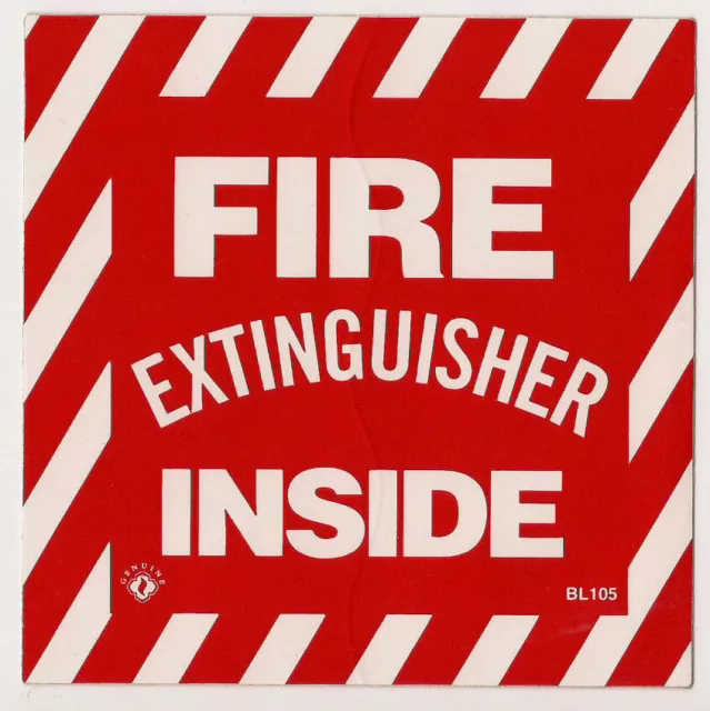 🔥🧯(4" X 4") Self Adhesive Vinyl Fire Extinguisher Inside Sign..new🔥🧯
