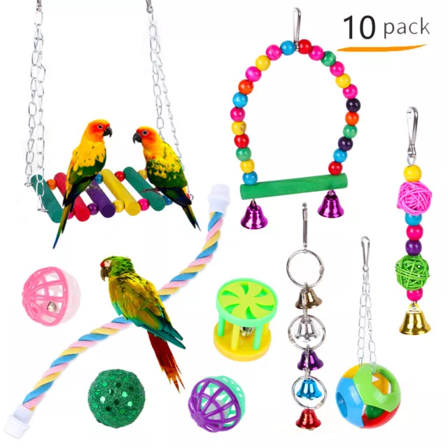 Haustier Vogel Holz Spielzeug Set Papagei Handgemachte Bunte Regenbogen Brücke