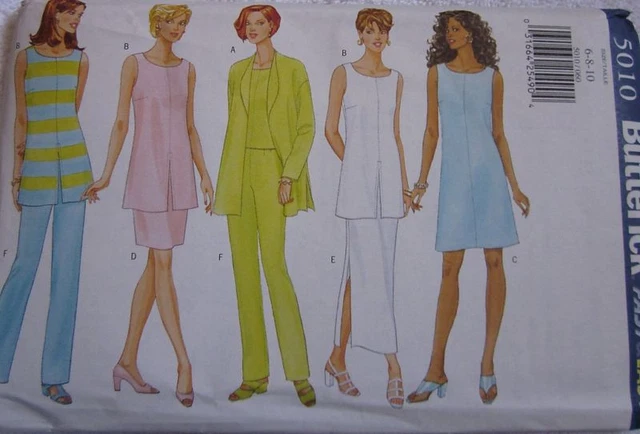 5010 UNCUT Vintage Butterick SEWING Pattern Jacket Dress Top Pants OOP SEW FF