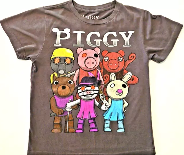 NEW WITH TAG Printed Knit T shirt by Roblox ~ White PIGGY Has awoken