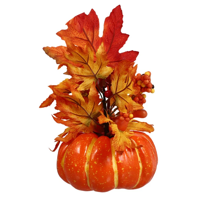Set di 12 zucche artificiali arancioni, decorazioni autunnali, zucche decorative per il Ringraziamento, zucche finte in schiuma per artigianato, autunno, matrimoni, decorazioni per la casa e feste di