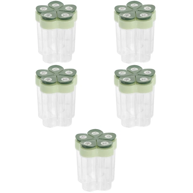 5pcs Botella de Especias Multifunción 5 en 1 Contenedor de Especias Casero