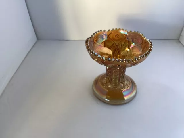 Vintage Imperial Glass Marigold Carnival Glass Hobstar Arches Twins Pattern
