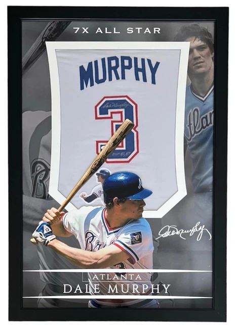 Dale Murphy Autographed 40x27 Framed Baseball Jersey JSA Dale Murphy Autographed 40x27 Framed Baseball Jersey JSA