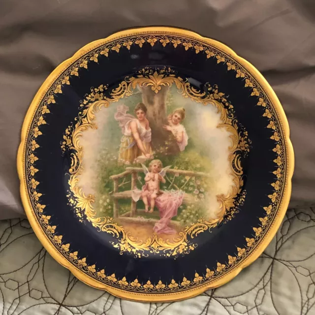 Lovely Ambrosius Lamm Dresden Gold Encrusted Plate #6