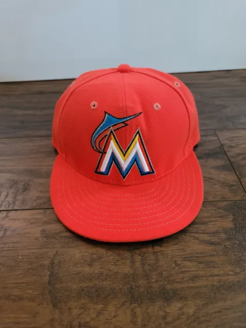 Miami Marlins MLB New Era Authentic On-Field 59FIFTY Fitted Hat Orange 7 1/8