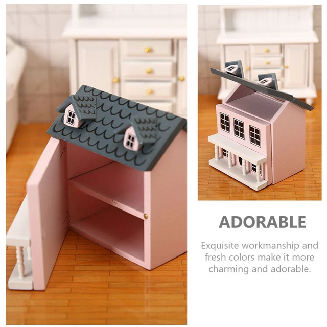 4 Pack Miniature Room Villa Small House Nativity Ornaments Kids Supplies