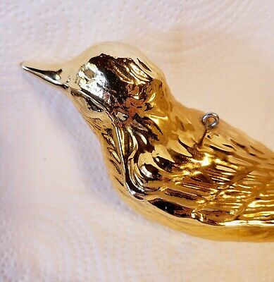 Beautiful 'Large Golden Bird With Gold Tassel Tail' Rare Can't Find!