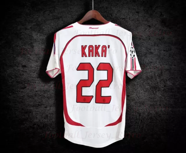Generic Kaka#22 Retro Jersey 2005-2006 Full Patch Red and Black Colour :  : Fashion