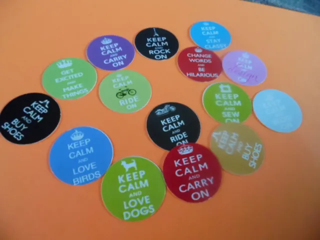 Pre Cut One Inch Bottle Cap Images KEEP CALM SAYINGS Free Shipping