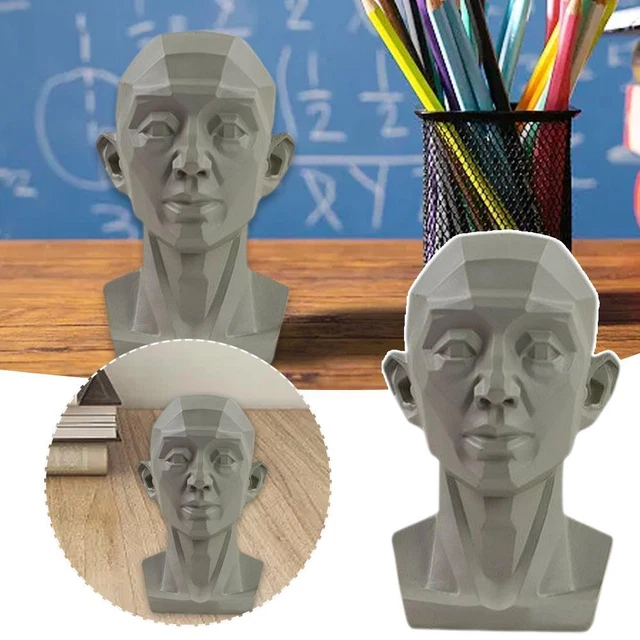 Male Planar Head Sculpt – 6.7 Inch Art Reference Bust For Drawing & Sculpting Practice