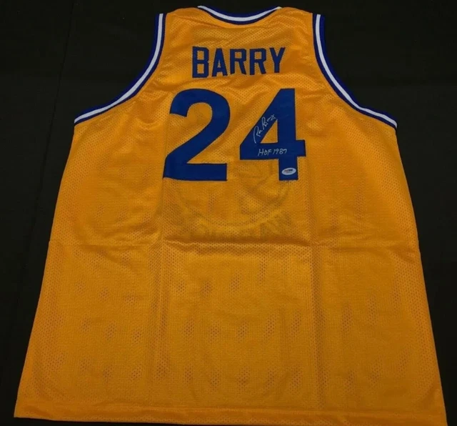 Rick Barry Signed Warriors Jersey 'HOF 1987' PSA 6A85650