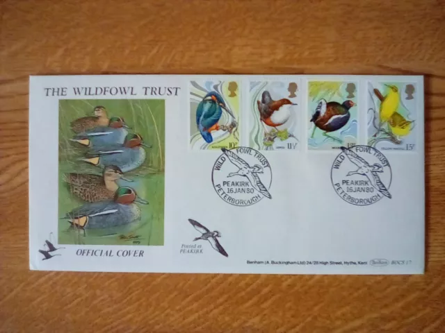 Benham Cover Fdc Bocs17 1980 British Birds Peakirk Peterborough Special P/M