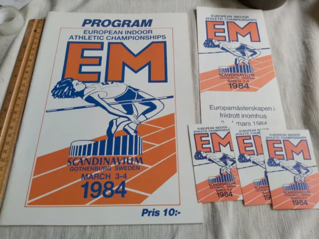Poster Adesivo Retro Program Campionati Europei Di Atletica Indoor 1984