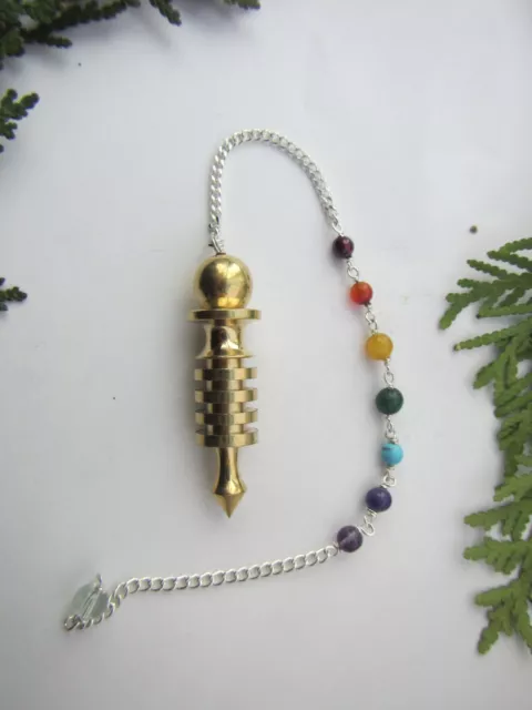 1 Pendulum metal  gold color CHAKRA CHAIN plated with space for witness