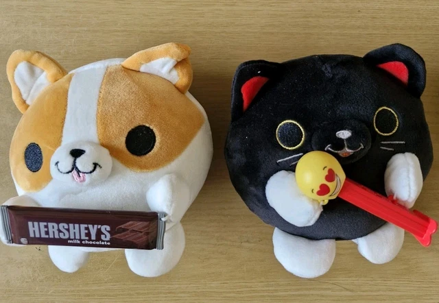 ZURU SNACKLES 5& Plush Soft Toys Luna Black Cat with Pez & Corgi ...