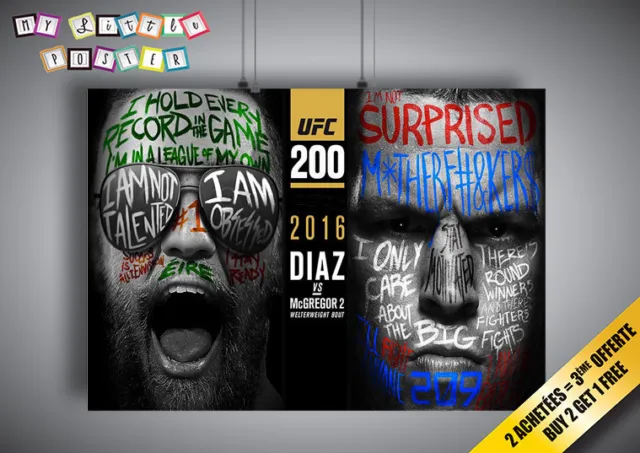 Poster UFC Conor Mcgregor Vs Nate Diaz Wall Art