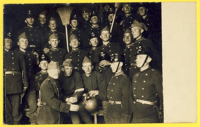 cpa Photo Card Post Card RPPC MILITARY SOLDIERS Foreign Regiment ID