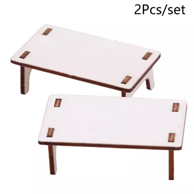 2 pz 1:12 casa delle bambole tavolo in miniatura giunzione sgabello scrivania mobili modello casa arredamento