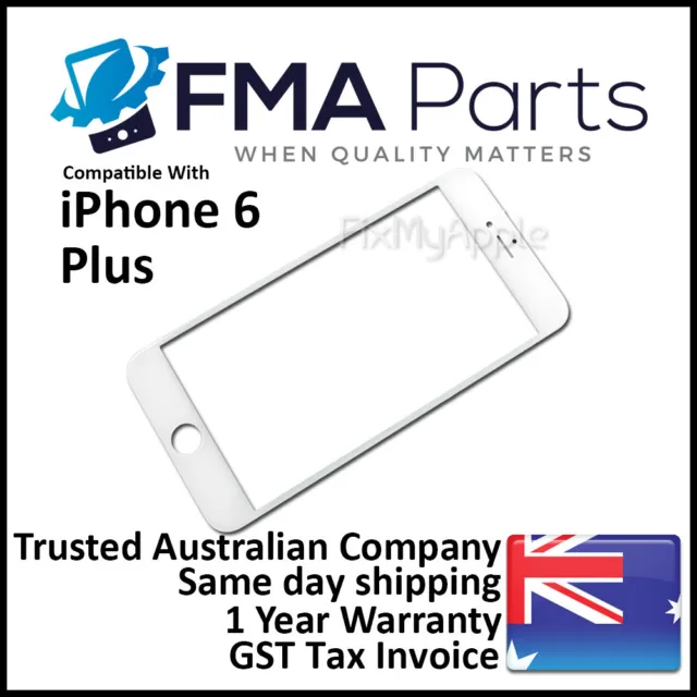 iPhone 6 PLUS White Front Outer Glass Screen Panel Display Lens Replacement New