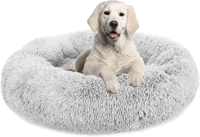 Plush Calming Dog Bed, Donut Dog Bed for Small Medium Large Dogs, anti Anxiety r
