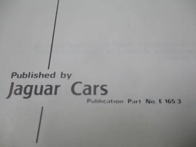 Jaguar E-Type series III V12 factory workshop manual original NOS E.165 issue 1 3