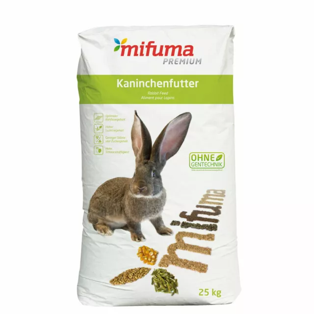 Mifuma Plus 25 kg 5mm Pellets mittelgroße+große Kaninchenrassen in der Zuchtruhe