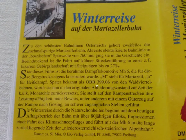 EK-Eisenbahn-Videothek Eisenbahn-Video-Kurier 5113 Winterreise Mariazell Neu! 2