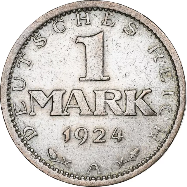 [#1114254] GERMANY, WEIMAR REPUBLIC, Mark, 1924, Berlin, KM #42, EF(40-45), Silv 2