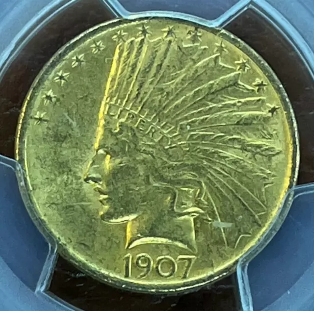 1907 $10 Indian Head Gold Eagle PCGS MS62 - No Motto 3