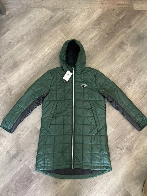 Cappotto Parka Con Cappuccio Trapuntato Sintetico Da Uomo Taglia Large - Dv2932-397 Nuovo Con Etichette