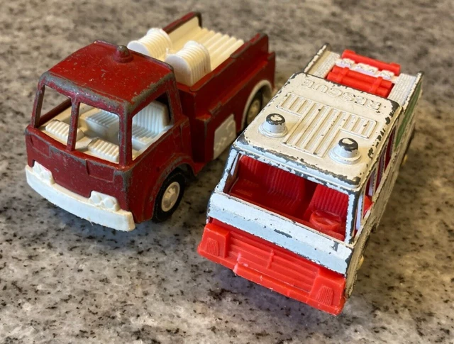 Vtg Tootsie Toy Fire Engine Pumper Truck, Ambulance Emergency Rescue 4" vehicles