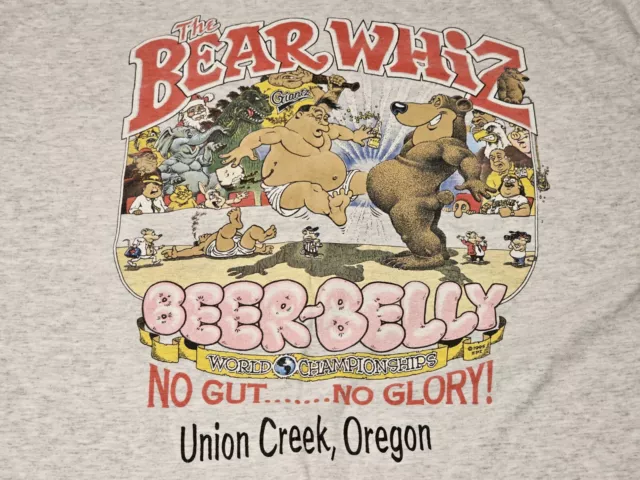 Vintage 90s Bear Whiz Beer Graphic T Shirt Sz XXL Made In USA