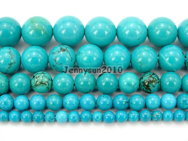 Stabilized Turquoise Gemstone Round Beads 16'' 2mm 3mm 4mm 6mm 8mm 10mm 12mm