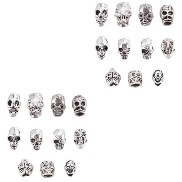 220 Pcs Spider Necklace Halloween Pendant Skull Big Hole Beads Party Supplies