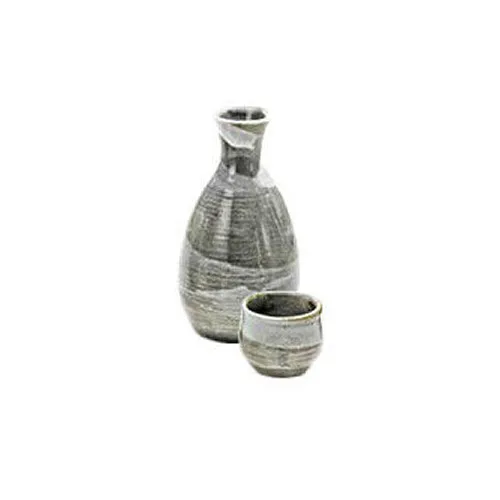Tokkuri sake server bottle & cup set - KOHIKI-HAKEME - 2 size - Mino ware