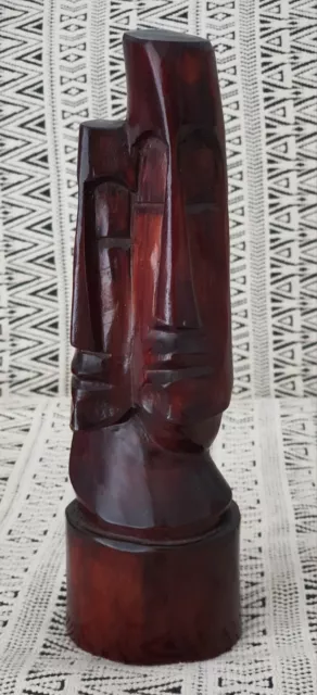 Fiji Wooden Hand-Carved Two- Faced Statue Pacific Decor