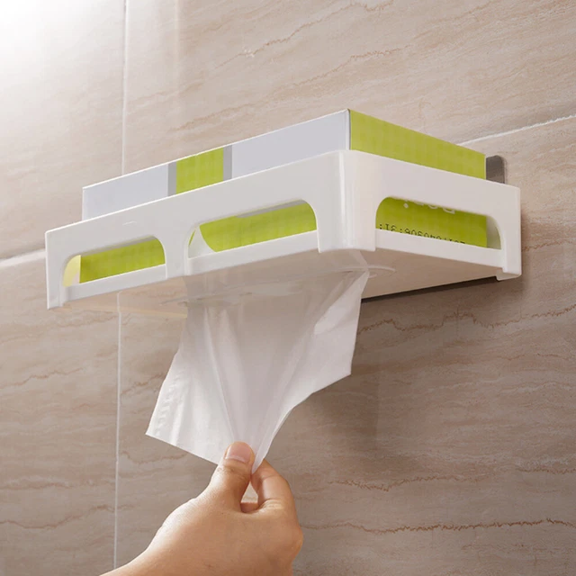 1 pz pratico supporto tessuto scaffale senza fori scaffale in carta da parete per bagno K
