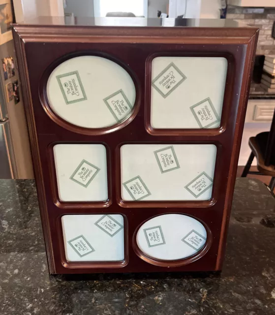 Vintage THE BOMBAY COMPANY Cherry Wood Photo Storage Box 4x6 Picture Frame 1995